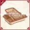 Cheap custom rectangular shape fruit vegetable display basket hand woven baskets