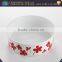 Red Flower Decal Pet Feeder, Ceramic Pet Bowl