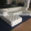 Retro Button Tufted White Genuine Leather Sofa/ U-Shaped Classic Chesterfield Couch Sofa/ American Hot-Sale Living Room Sofa