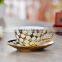 250ml Golden printing ceramic coffee mug with saucer
