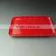Wholesale Red glazed ceramic Rectangle dinner plate for daily use