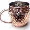 100% COPPER EMBOSSED BARREL SHAPE MOSCOW MULE MUG NICKEL LINED