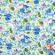 Green blue flower printed 100% soft cotton fabric for women's clothing fabrics