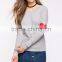 Adorable Long Sleeve Red Heart Print Sweatshirt,latest Design Ladies Crewneck Sweatshirt