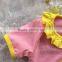 2016 new Easter girls dress baby girls chick cute party dress yellow Summer clothes with accessories set