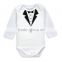 OEM Logo 100% Cotton White Baby Boy Rompers Baby Long Sleeve Jumpsuit Bodysuit Newborn Sleep Gown