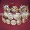 Luxury Baroque Style Gold Tone Chunk Coin Rhinestone Wide Hair Band Head Wrap
