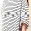 Korean Women women stripe t-shirt Short Sleeve Mini Loose Black White T-Shirt Tops
