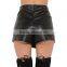 Women Fashion Asymmetrical Punk Rock Casual Party Clubwear Ladies Black Sexy Pu Leather Shorts