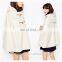 wholesale OEM winter fashion ladies wide sleeves wool cape coat with hooded neck