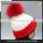 Stock hat fashion winter real big raccoon fur ball knitted beanie hat