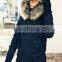 Wholesale factory direct Men's winter long coat with fur hood padded winter warm coat