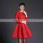 red elegant long sleeve fashion skater evening dress party dress for women