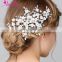Amelie Hair Jewelry Elegant Enchanted Porcelain Blossom and Rhinestone Barrette Floral Bridal Hair Clip Pearl Women Headpiece