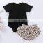 Toddler Newborn Baby Kid Girls Clothes Set infant Summer Print Jumpsuits + Leopard Shorts Outfits