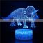 Creative 3D Dinosaur Lamp Jurassic Park Colorful Night Light Atmosphere Children's Room Decor Nightlight Christmas Birthday Toys