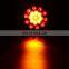 4PCS 19 LED Truck Lorry Brake Lights Stop Turn Tail Lamp Black Rubber Turn Signal Stop Lights
