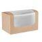 Disposable kraft food packaging takeaway food packaging Square Sandwich Pack Kraft with Window