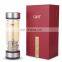 Gift double wall borosilicate glass drinking cup water bottle with 304 stainless steel tea filter