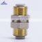 Factory Price PM Series 4/6/8/10/12mm Multi-size Brass Thread Bulkhead Air Connector White Plastic China Pneumatic Fittings