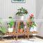K&B 2021 new design hot cheap wholesale solid wood shelf indoor decorative flower pot holder