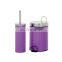 Bathroom accessories set black custom color small metal pedal bin and toilet brush with holder sets