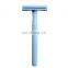 Blue Metal Handle Barber Salon Razor Detachable Cleaning Shaving Safety Razor