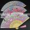 Custom Decorations Single-sided Folding fan bamboo Silk Cloth Lady Fan with Tassels