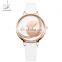 SHENGKE Young Female Wristwatch Rose Gold Alloy Case Quartz Watches White PU Leather Band Hand Watch K0088L