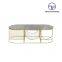 Nordic Luxury Modern Gold Stainless Steel Frame Sofa Side End Tea Table Round Nesting Marble Top Coffee Table Gold