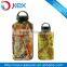 BPA Free Aluminum flat sports water bottle with gas transfer printing