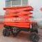 four-wheel mobile electric scissor man lift hydraulic elevator platform outdoor scissor lift work platform