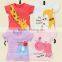 hot sale cheap kids clothes christmas wearing short sleeve animal pattern tops &shirts for baby girls