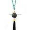 NE2285 Fashion knotted druzy black tassel necklace,