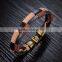 Double Genuine Leather Bracelet Bangle Band Wrap Wrist Cuff Rope Braided Alloy Clasp