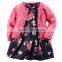 Summer baby and girl's cotton printed cardigan dress