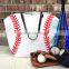 Baseball Print Jute Bag
