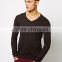 100% cotton Plain V-neck Jumper Swater with Ribbed cuffs and hem