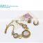 Vintage gold costume jewelry aulic style round gemstone necklace