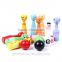 Wooden Cartoon Bowling Set Of Ten Bowling Pins And Three Balls