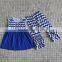 sleeveless blue chevron sport dresses sets girl football outfits