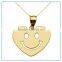 Happy Smiley Face Heart Pendant Necklace