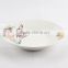 Indonesia white porcelain dinner plate with decal,ceramic 8"/9" deep soup plate