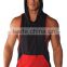 100% cotton mens gym hoodie singlet mens tank top hoodie