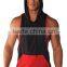 100% cotton mens gym hoodie singlet mens tank top hoodie