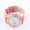 Square shaped waterproof women's leather watches