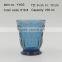 press Wine goblet,Hiball,DOF, sundae cup color glass in ink blue with sakura design embossed
