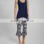 2016 fashion lady blue lace top white stripe dress yiwu factory wholesale dress set