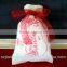 Organic Cotton Christmas Favor Bags, Muslin Cloth Bags Snowman Santa Tree