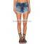 2015 distressed worn women jeans short frayed denim shorts JXQ1101